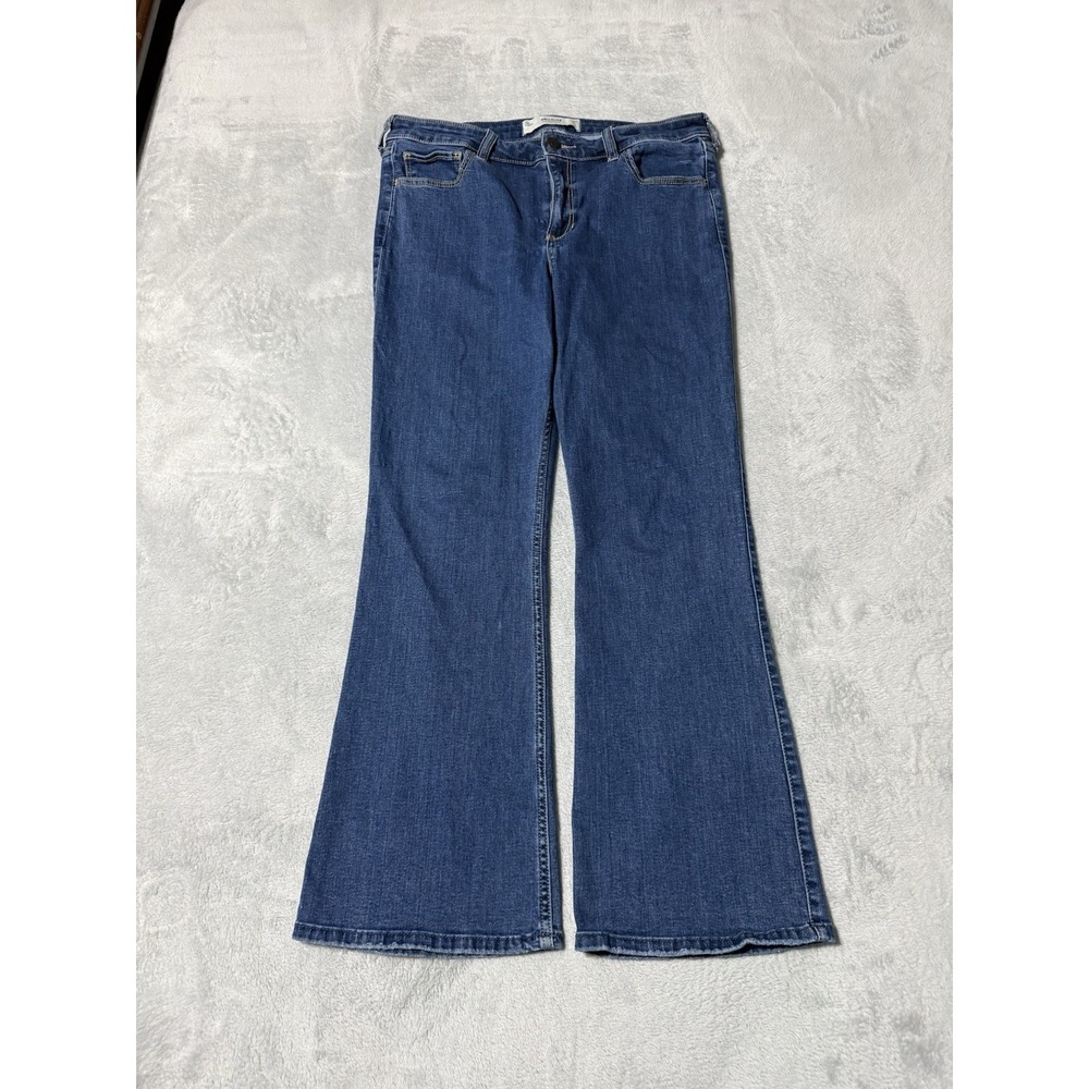 Hollister Mid Rise Boot Jeans Womens 12 Short Blue Stretch Denim Bootcut 31x27.5